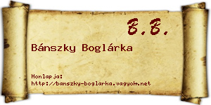 Bánszky Boglárka névjegykártya