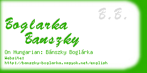 boglarka banszky business card